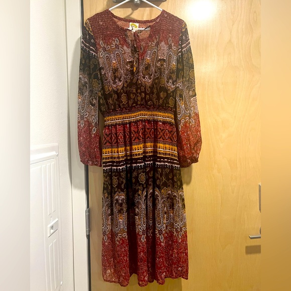 Fig and Flower Paisley Floral Boho Dress - Picture 1 of 10